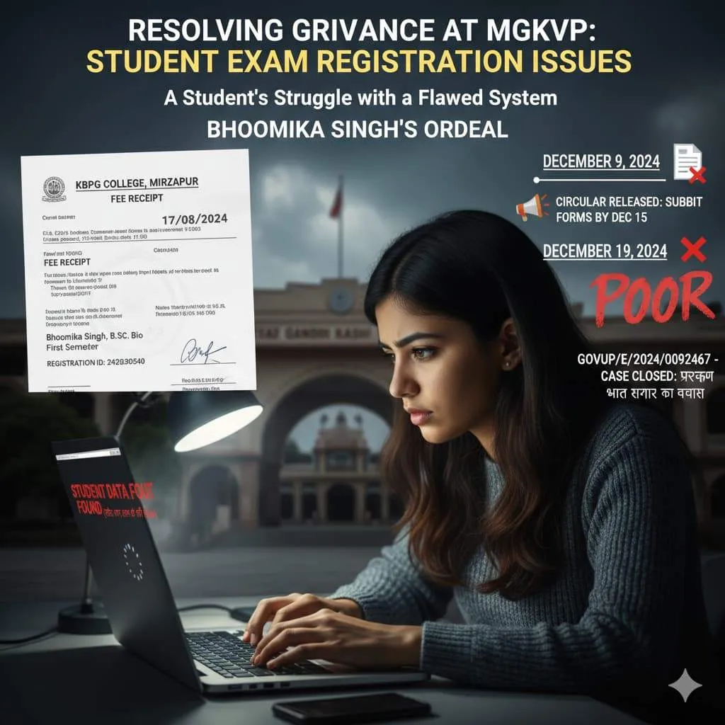Resolving Grievance at MGKVP: Student Exam Registration Issues