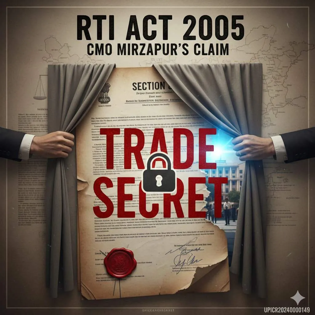 RTI Act 2005: CMO Mirzapur’s Claim of Trade Secret