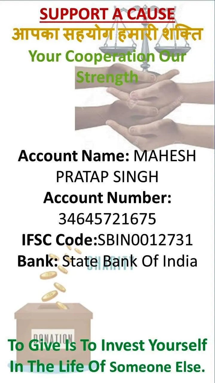 yogi m p singh, bank account details