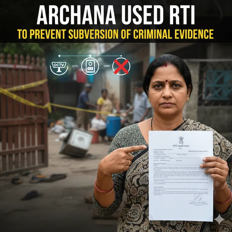 Archana used RTI to prevent subversion of criminal evidence