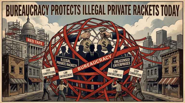 Bureaucracy Protects Illegal Private Rackets Today