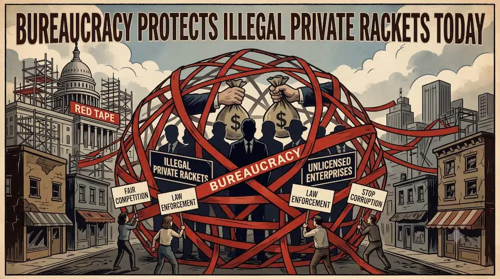 Bureaucracy Protects Illegal Private Rackets Today